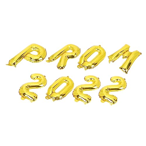 HOUDERCO 8 Stk Abschlussballon-Set dekoratives Ballondekor Abschlussballons 2022 Ballonbogen luftballons balloons hängende Ornamente für Partys dekorativer Luftballon Aluminiumfolie Golden von HOUDERCO