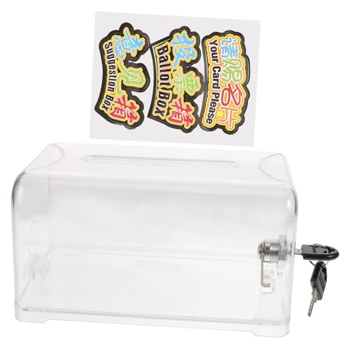 HOUDERCO Abschließbare Transparente Acryl Spendenbox mit Schlitz Multifunktionale Wahlurne für Vorschläge Spenden und Beschwerden Robuste Sammelbox mit Glatter Oberfläche Langlebig und HOUDERCO Abschließbare Transparente Acryl Spendenbox mit Schlitz Multifunktionale Wahlurne für Vorschläge Spenden und Beschwerden Robuste Sammelbox mit Glatter Oberfläche Langlebig und von HOUDERCO