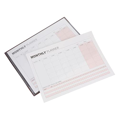 HOUDERCO Blech Leerer Wandkalender Zeitplaner Leerer Tischkalender Notizblock Monatlicher Tischkalender Wochenplaner-notizbuch Monatsplaner Gewohnheitsjournal Revision Kraftpapier Coffee von HOUDERCO