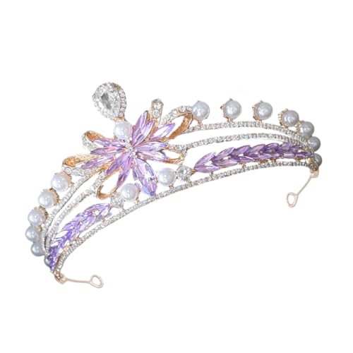 HOUDERCO Krone Haarschmuck Rave Stirnbänder Braut Geburtstagskronen Für Frauen Mode Meerjungfrauen Braut Tiara Schwarzer Brautschleier Kleid Hochzeit Die Krone Brautkrone von HOUDERCO