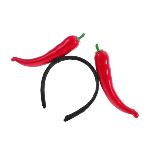 HOUDERCO Lustiges Gemüse-stirnband Stirnbänder Kopfbedeckungen Für Kostümpartys Chili-partygeschenke Chili- Falsche Paprika Halloween Stirnband Halloween-stirnband Paprika Harz von HOUDERCO