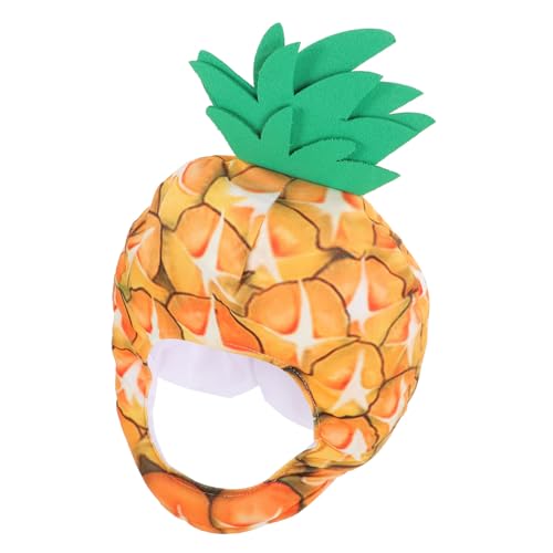 HOUDERCO Plüschiger Obsthut Ananas-kostümhut Süßer Fruchthut Babymützen Essenskostümhüte Vintage Trucker-mütze Süßer Plüschfruchthut Quallenhut Cartoon-plüsch-hut Yellow Pp Baumwolle von HOUDERCO