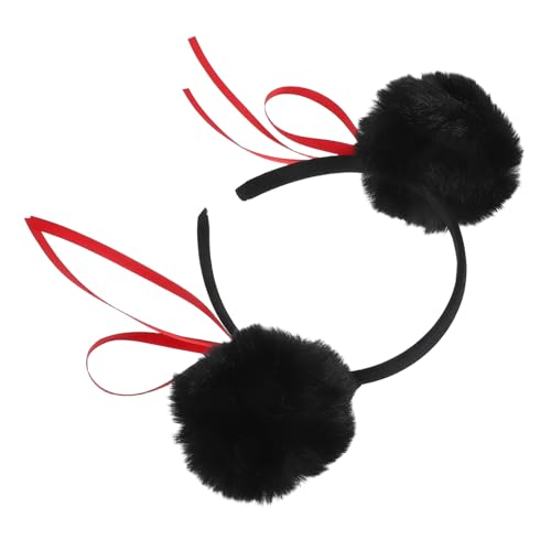 HOUDERCO Pompom Ball Haar Hoop Plüsch Nezha Stirnband Halloween Cosplay Kopfbedeckung Für Festival Thema Party Halloween Cosplay Kostüm von HOUDERCO