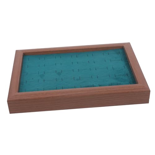 HOUDERCO Schmuckschatulle mit Holzmaserung Bausatz steht Spiegelablage Planke schmuckkästchen Schmucktablett Schmuckaufbewahrungsbox Ring-Organizer-Tablett Ringhalter-Tablett Schwamm von HOUDERCO