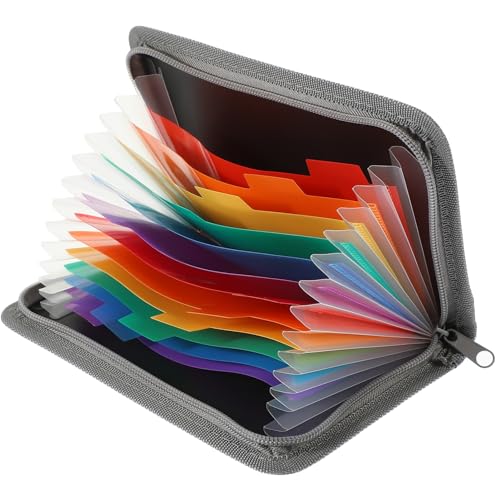 HOUDERCO Stifthalter Schreibtisch-Organizer zusammenklappbar Dateiordner-Organizer Ordnerteiler belege aufbewahrung unterlagen organizer Akkordeon Ordner Quittungsorganisator Plastik Black von HOUDERCO