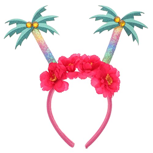 HOUDERCO Stirnband Aus Kokosnussbaum Tropisches Stirnband Haarband Luau-gastgeschenke Sommerparty-kostüm-kopfbedeckung Stirnbänder Hawaiianische Party-cosplay-stirnbänder Haarreiber Plastik von HOUDERCO