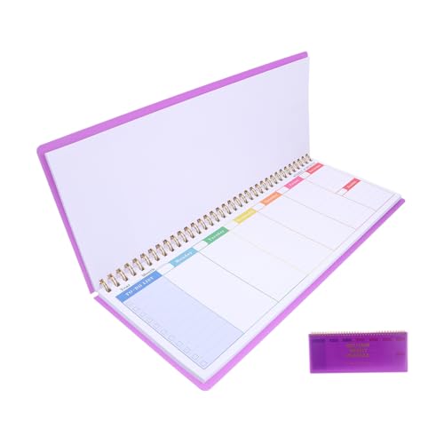 HOUDERCO Wochenplaner Wochenkalender-whiteboard Tagesplaner Notizblock Wöchentlicher Schreibtisch Tagesablauf Wochenkalender Für Kühlschrank Trocken Abwischbarer Tafelkalender Eisen Violett von HOUDERCO