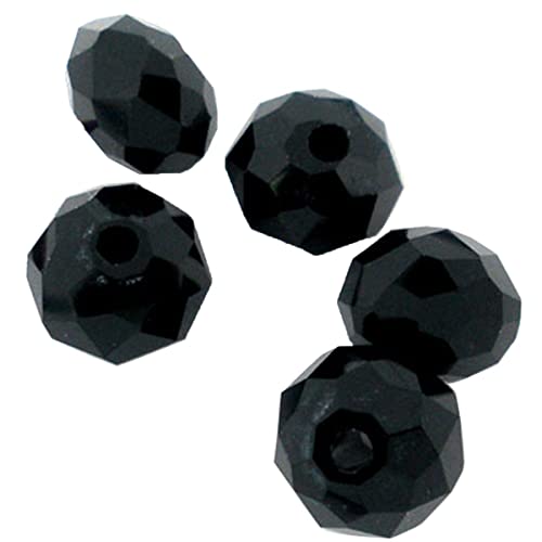 HOUSWEETY 200 Schwarz Glasperlen Schliffperlen Facettiert Beads BICONE Rhombe 4mm von HOUSWEETY