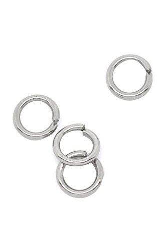 Housweety 500 pcs Edelstahl Bindering Spaltringe offen Ring (6mmx1mm（Dick）) von HOUSWEETY