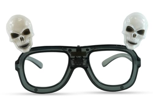 HOVUK Halloween-Brille mit Totenkopf-Motiv, blinkende Halloween-Brille, Kostüm, Partybrille, Rahmen für Partygeschenke von HOVUK