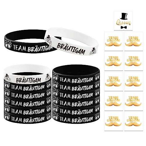 HOWAF 12 JGA Männer Accessoires JGA Armbänder Bräutigam Armbänder Team Bräutigam Team Groom Armbänder JGA Armband JGA Tattoos Groom to Be JGA Accessoires für Junggesellenabschied Männer Hochzeit Deko von HOWAF