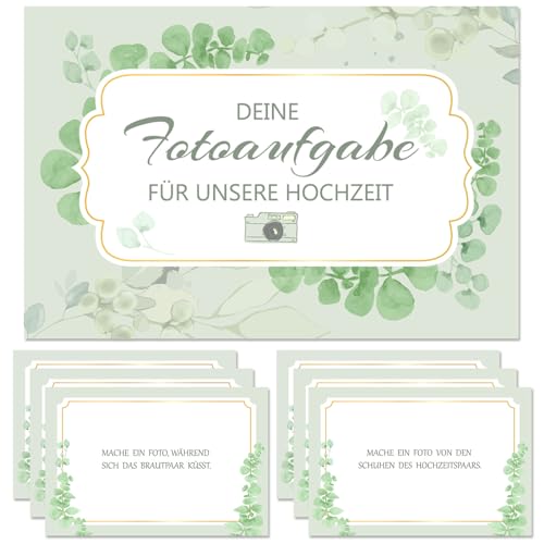 HOWAF 50 Fotoaufgaben Hochzeit - Unterhaltsames Hochzeitsspiel für Gäste, Fotospiel Hochzeit Fotoaufgaben, Hochzeit Fotoaufgaben für Gäste, Fotobox Accessoires Hochzeit für Gästebuch Hochzeit von HOWAF