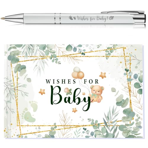 HOWAF Babyparty Gästebuch Ratschläge und Wünsche für Baby Gästebuch Babyparty Erinnerungsbuch mit Stift für Baby Shower Babyparty Deko Babyparty Geschenk Junge & Mädchen, Babyparty Spiele von HOWAF