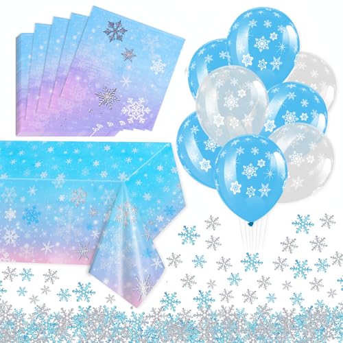 HOWAF Frozen Luftballons Weihnachten Deko, Schneeflocken Ballons Weihnachten Latexballon für Schneeflocke Frozen Deko Weihnachtsdeko von HOWAF