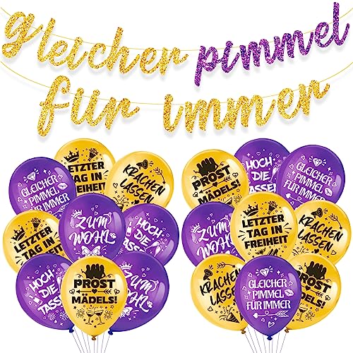 HOWAF JGA Deko Frauen, Lustige JGA Girlande Glitzerbanner JGA Ballons JGA Luftballons Junggesellenabschied Frauen, JGA Accessoires Frauen, Bride to Be Deko, Hochzeit Bachelorette Party Decoration von HOWAF