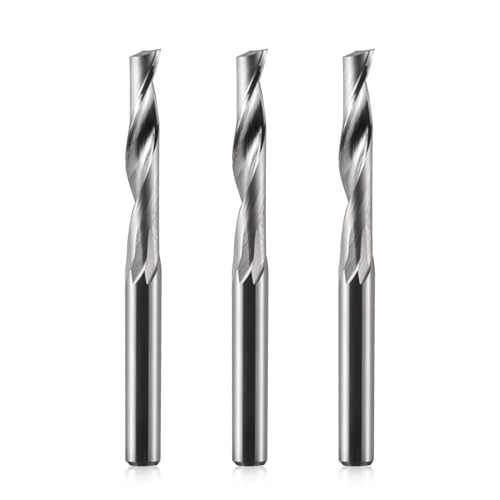 EU_HOZLY Fräser 4mm Schaft Single Nut CNC Fräser Bits für Aluminium 4mm Schaft,22mm Schnittlänge, 45mm Gesamtlänge,cnc fräsmaschine aluminium,cnc fräse 3 Stück (4 * 22 * 45) von HOZLY