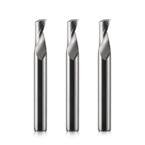 EU_HOZLY Fräser 6mm Schaft Single Nut CNC Fräser Bits für Aluminium 6mm Schaft,12mm Schnittlänge, 50mm Gesamtlänge,cnc fräsmaschine aluminium,cnc fräse 3 Stück (6 * 12 * 50) von HOZLY