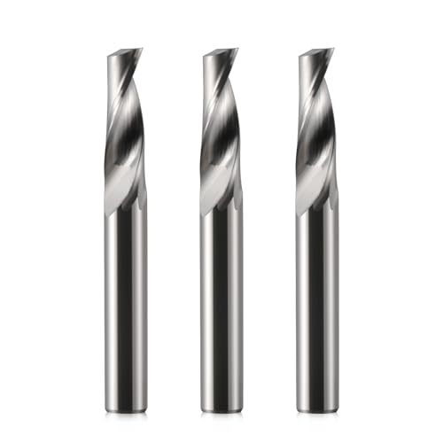 EU_HOZLY Fräser 6mm Schaft Single Nut CNC Fräser Bits für Aluminium 6mm Schaft,17mm Schnittlänge, 50mm Gesamtlänge,cnc fräsmaschine aluminium,cnc fräse 3 Stück (6 * 17 * 50) von HOZLY