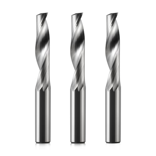 EU_HOZLY Fräser 6mm Schaft Single Nut CNC Fräser Bits für Aluminium 6mm Schaft,25mm Schnittlänge, 50mm Gesamtlänge,cnc fräsmaschine aluminium,cnc fräse 3 Stück (6*25*50) von HOZLY