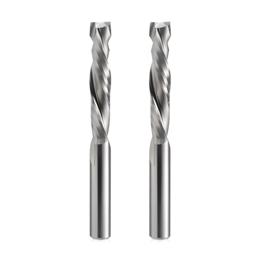 EU_HOZLY Spiralfräser Up&Down Compression Bit 8mm Schnittdurchmesser, 8mm Schaft, 42mm Schnittlänge CNC-Schaftfräser für Holzschnitzerei, Gravur, 2St von HOZLY