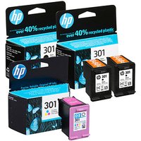 HP 301 (E5Y87EE) schwarz, color Druckerpatronen, 3er-Set von HP