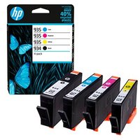 HP 934 + 935 (6ZC72AE) schwarz, cyan, magenta, gelb Druckerpatronen, 4er-Set von HP