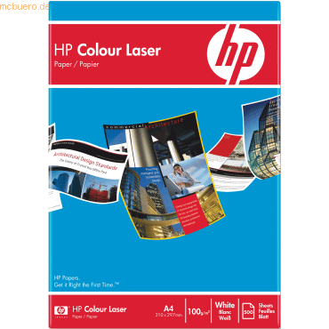 HP Farbkopierpapier Colour Laser A4 100g/qm weiß VE=500 Blatt von HP