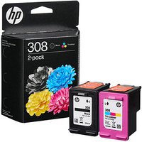 HP 308 (6L6S6UE) schwarz, color Druckerpatronen, 2er-Set von HP