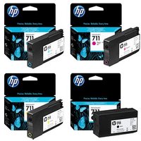 HP 711 (CZ129A/CZ130A/CZ131A/CZ132A) schwarz, cyan, magenta, gelb Druckerpatronen, 4er-Set von HP