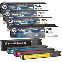 HP 973X (L0S07AE/F6T81AE/F6T82AE/F6T83AE) schwarz, cyan, magenta, gelb Druckerpatronen, 4er-Set von HP