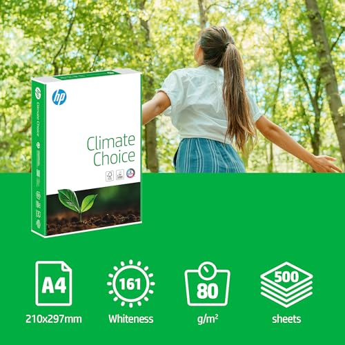 HP Climate Choice CHP141 Kopierpapier, 80g/m², A4, weiß - 1 Karton, 5 Pakete, 2.500 Blatt von HP