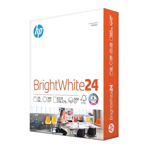 HP Druckerpapier, 203000R, 203000R, Hellweiß, 10,9 kg, 1 Ries - 500 Blatt, 100 Stück, hell, hergestellt in den USA, FSC-zertifiziert, 203000R von HP Papers