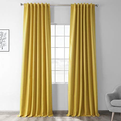 HPD Half Price Drapes BOCH-171105-108 Raumverdunkelungsvorhänge, 274 cm lang, für Schlafzimmer und Wohnzimmer (1 Panel), 127 x 274 cm, Solariumgelb, Polyester-Mischung, Solarium Yellow, 50 in x 108 in von HPD Half Price Drapes