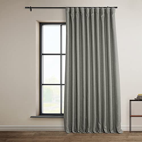 HPD Half Price Drapes BOCH-LN185-P Kunst-Verdunkelungsvorhänge, 274 cm lang, extra breit, Luxus-Leinen-Vorhänge für Schlafzimmer und Wohnzimmer (1 Panel), 274 cm x 274 cm, Blazer-Grau von HPD Half Price Drapes