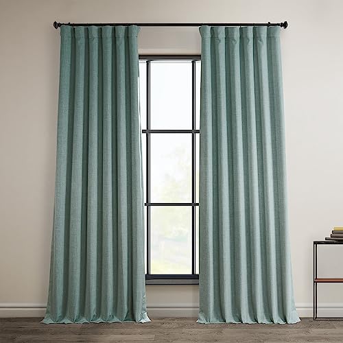 HPD Half Price Drapes BOCH-LN185-P Raumverdunkelungsvorhänge aus Kunstleinen für Schlafzimmer (1 Panel), 50 x 120, Seedistel von HPD Half Price Drapes