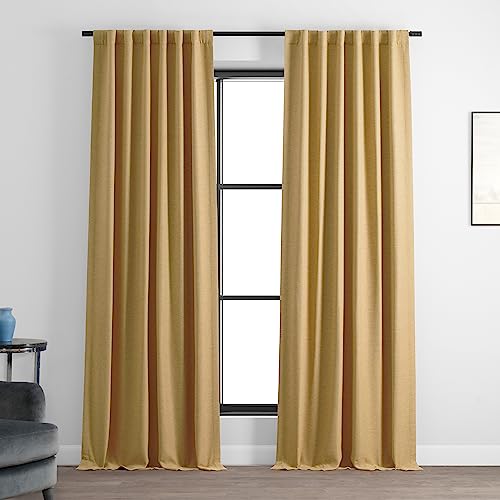 HPD Half Price Drapes Bellino Raumverdunkelungsvorhänge, 213 cm lang, Vorhänge für Schlafzimmer und Wohnzimmer, 1 Panel, 127 x 213 cm, Schmuckgold von HPD Half Price Drapes