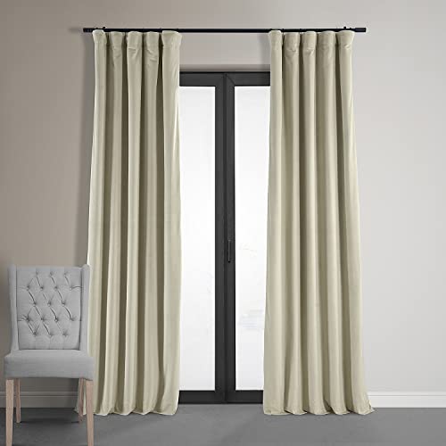 HPD Half Price Drapes Signature Velvet Thermo-Verdunkelungsvorhänge für Wohnzimmer, 274 cm lang, 1 Panel, isolierte Verdunkelungsvorhänge für Schlafzimmer, Fenstervorhänge, 127 x 274 cm, kühles Beige von HPD Half Price Drapes