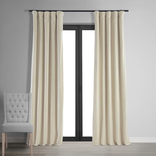 HPD Half Price Drapes VPCH-P Signature Velvet Verdunkelungsvorhänge für Schlafzimmer, Polyester-Mischung, Neutraler Boden, 50 in x 120 in von HPD Half Price Drapes