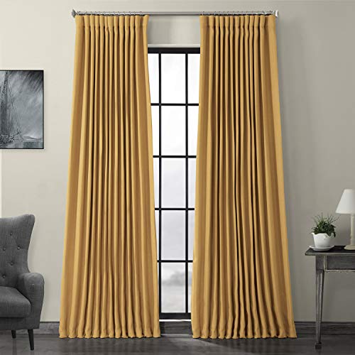 HPD Half Price Drapes Vorhänge aus Kunstleinen, strukturiert, Raumverdunkelungsvorhänge für Schlafzimmer, 274 cm lang (1 Panel), extra breite Vorhänge für Wohnzimmer, Heimdekoration, Löwenzahn-Gold von HPD Half Price Drapes