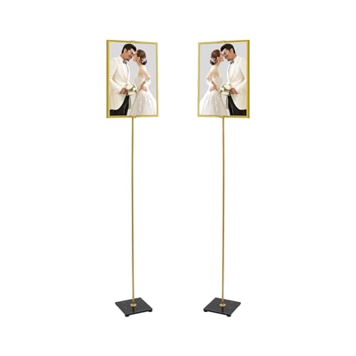 Staffelei Posterständer 2er Set Präsentationsständer Fotohalter für Hochzeit Geburtstag Event Verstellbar Dekoständer für Bilderrahmen (Gold, 20 * 20 * 180cm) von HPDTZ