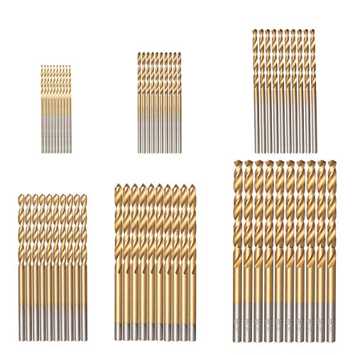 HPMAISON 60 Stück HSS Bohrer Set Metall Spiralbohrer Set Handspiralbohrer Bohrersets Werkzeuge 1/1,5/2/ 2,5/3/3,5 mm für Bohren Holz Kunststoff und Aluminium von HPMAISON