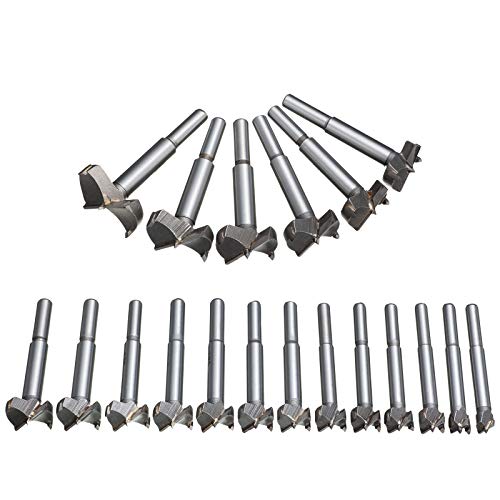 HPMAISON Professionell ForstnerBohrer, 19 Stück Forstner Bohrer Bit Set für Holz, 10mm - 40mm Forstner Kutter mit Rundschaft, Zubehör Bohrmaschine für Holzbearbeitung von HPMAISON