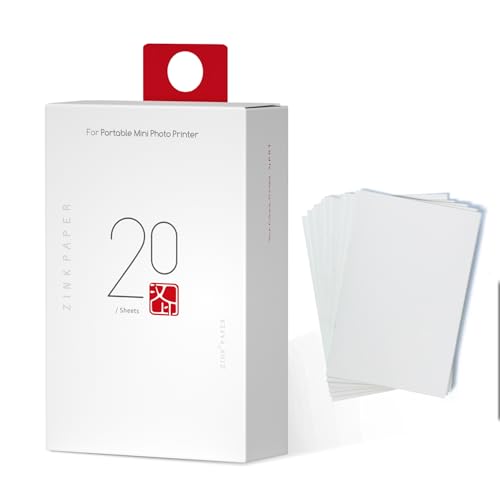 HPRT MT53 Fotopapier (20 Blatt) – 2x3" Selbstklebendes Sofortfotopapier, Kompatibel mit HPRT MT53 & iDPRT ZP200 Mini Fotodruckern von HPRT