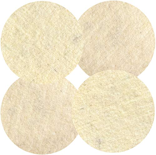 4-Stück Soft-Sheep - Wollpads -Schafschurwolle - Polierpad Ø30cm Polierbad für geöltes, versiegeltes Parkett, Laminat, Marmor, Granit, PU-Epoxy Böden, Linoleum, Vinyl. von HPS