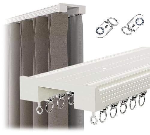 HPTHLY Deckenmontierte Doppelvorhangschienenhalterung, 1 M ~ 5 M, Doppelvorhangschiene Aus Aluminiumlegierung Für Wohnzimmer, Schlafzimmer, Raumteiler, Einfache Insta,White-3.2m HPTHLY Deckenmontierte Doppelvorhangschienenhalterung, 1 M ~ 5 M, Doppelvorhangschiene Aus Aluminiumlegierung Für Wohnzimmer, Schlafzimmer, Raumteiler, Einfache Insta,White-3.2m von HPTHLY