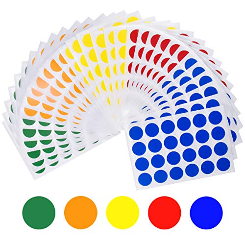 HQdeal 2 cm Bunte Punke Aufkleber, Punktaufkleber Klebepunkte Aufkleber Etiketten, Runde Selbstklebende Markierungspunkte für Kalender, Basteln, Papier, matt, 720 Stück von HQdeal