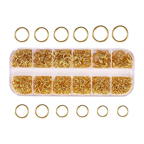 HRANG DIY Handarbeit Zubehör 4 – 10 mm Eisenring geschlossener Ring, Armband, Verbindungsring, Goldzubehör von HRANG