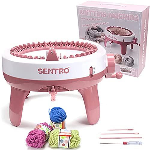 HRFIJIK Strickmaschine 40 Nadeln, für Erwachsene Kinder Stricken DIY Spielzeug Socken Hüte Schals, Knit Loom Machine Smart Manual Rotating Kit mit Reihenzähler,G40 von HRFIJIK