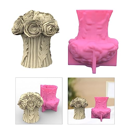 Rose Silikon Formen Handwerk Gips Form Handmades Duft Kerze Form Tisch Ornament Form Einfach Zu Verwenden von HRODA