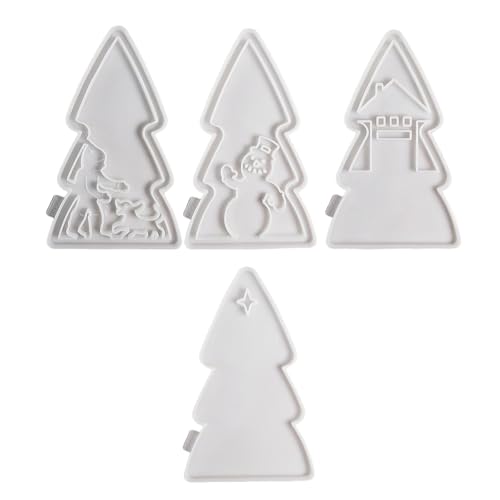 Set Mit 4 Silikon Kerzenformen Kerzenherstellungsformen Seifenformen Weihnachtsbaum Bastelformen Geeignet Für Verschiedene Anlässe von HRODA